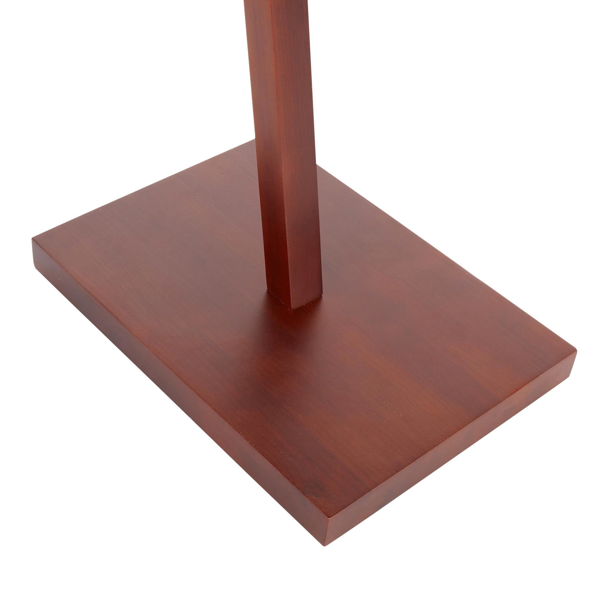 Arturo Floor Lamp - Walnut Wood, Satin Nickel, White Fabric