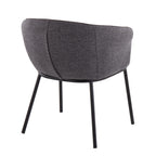 Ashland Chair - Black Steel, Charcoal Fabric