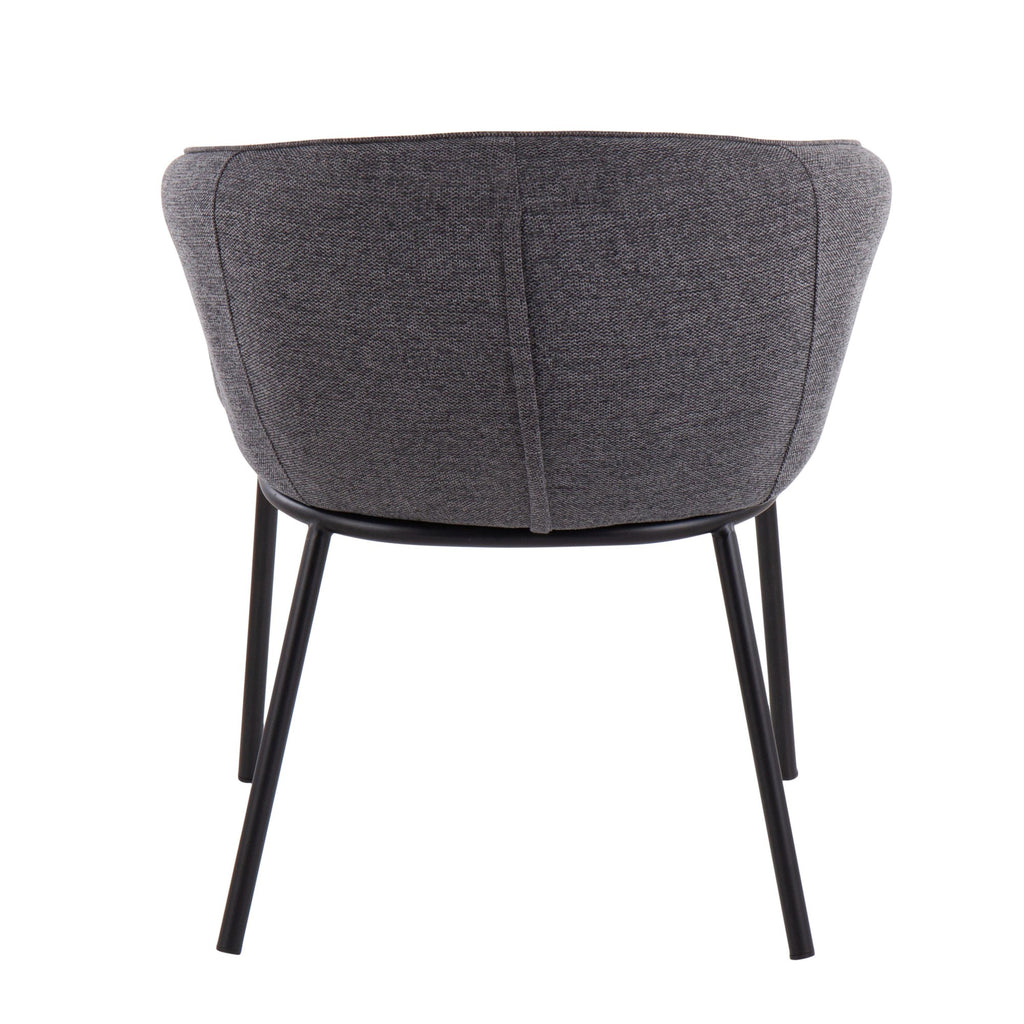 Ashland Chair - Black Steel, Charcoal Fabric