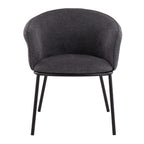 Ashland Chair - Black Steel, Charcoal Fabric