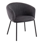 Ashland Chair - Black Steel, Charcoal Fabric