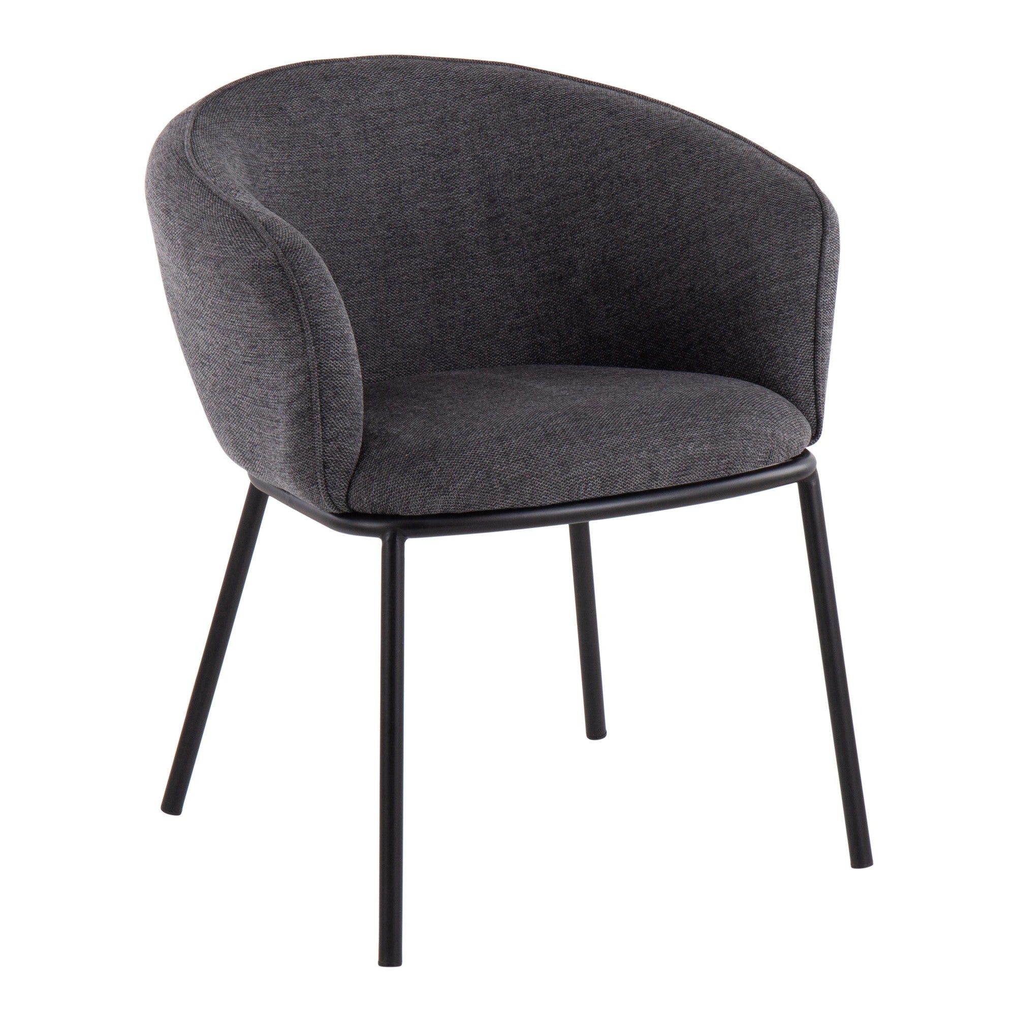 Ashland Chair - Black Steel, Charcoal Fabric