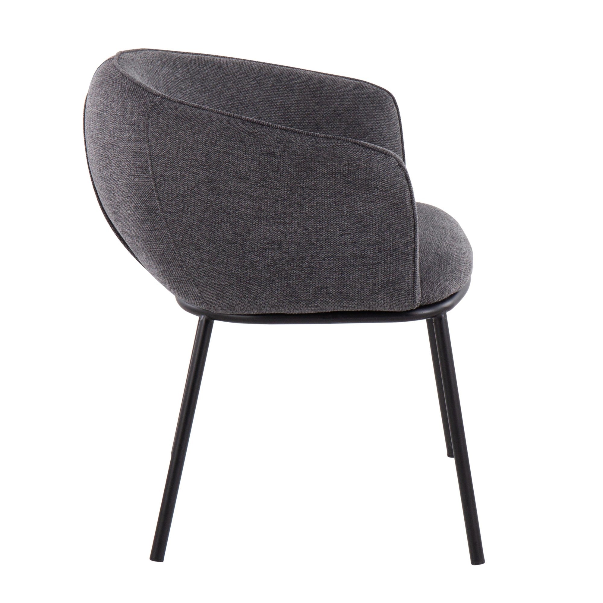 Ashland Chair - Black Steel, Charcoal Fabric
