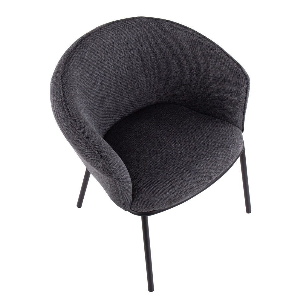 Ashland Chair - Black Steel, Charcoal Fabric