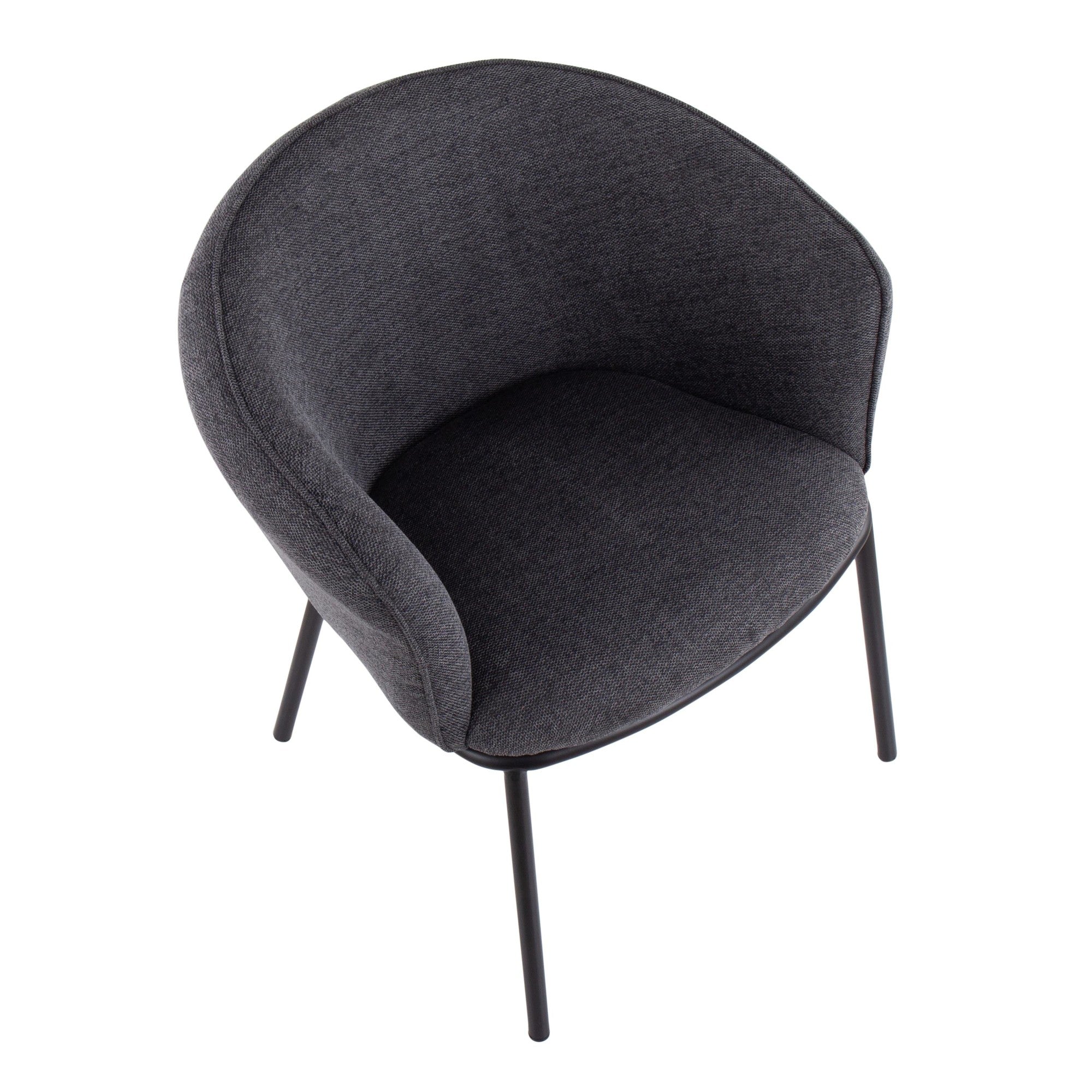 Ashland Chair - Black Steel, Charcoal Fabric