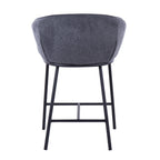 Ashland Counter Stool - Set of 2 - Black Steel, Charcoal Fabric