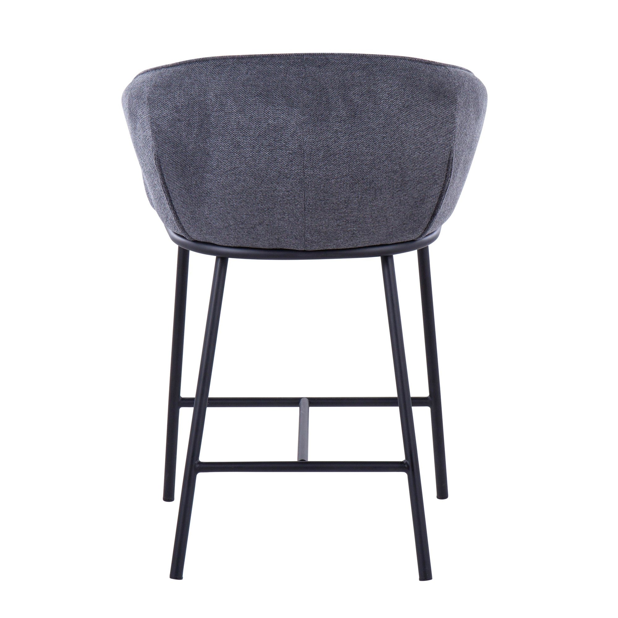 Ashland Counter Stool - Set of 2 - Black Steel, Charcoal Fabric