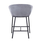 Ashland Counter Stool - Set of 2 - Black Steel, Grey Fabric