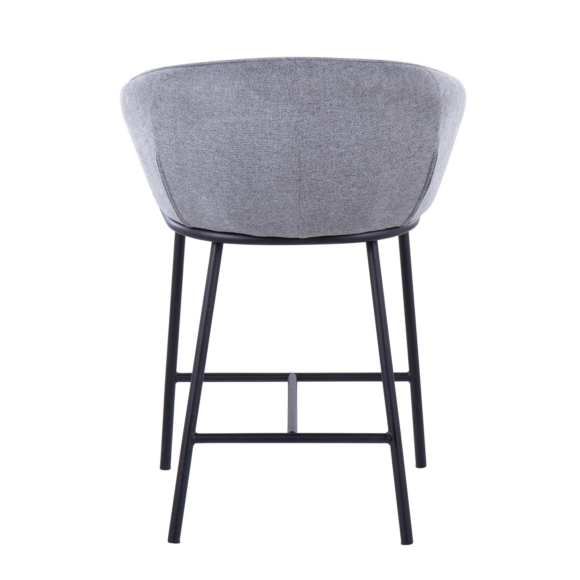 Ashland Counter Stool - Set of 2 - Black Steel, Grey Fabric