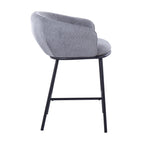Ashland Counter Stool - Set of 2 - Black Steel, Grey Fabric