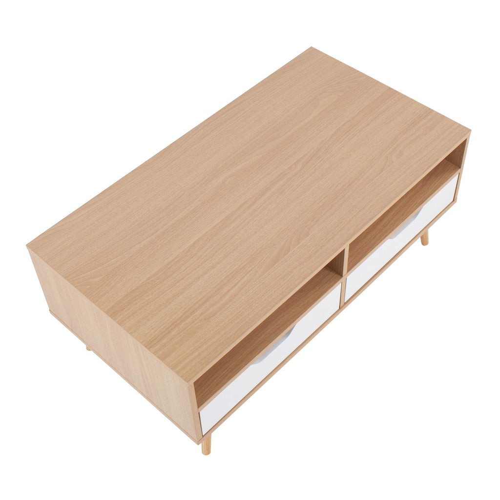 Astro Coffee Table - Natural Wood, White Wood