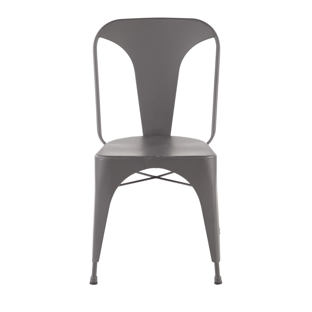 Austin Dining Chair - Set of 2 - Grey Metal