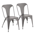 Austin Dining Chair - Set of 2 - Grey Metal
