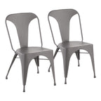 Austin Dining Chair - Set of 2 - Grey Metal