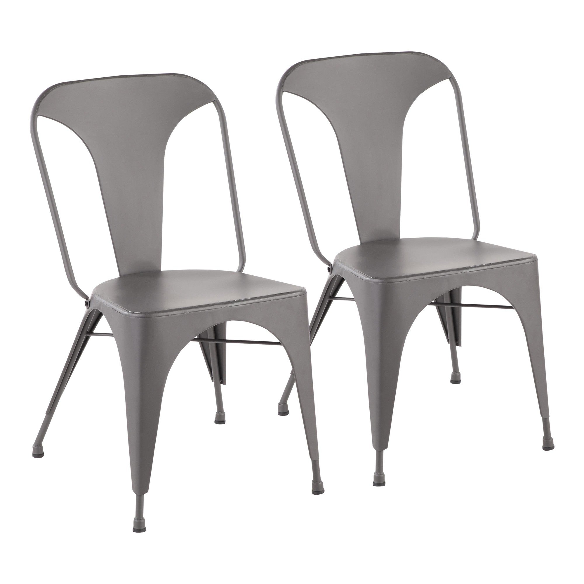 Austin Dining Chair - Set of 2 - Grey Metal
