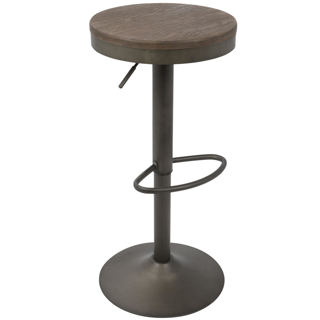 Dakota Pub Set - Antique Metal, Brown Bamboo
