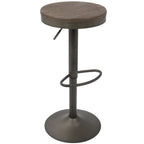 Dakota Pub Set - Antique Metal, Brown Bamboo