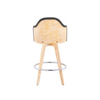 Ahoy 26" Fixed-Height Counter Stool - Set of 2 - Natural Bamboo, Charcoal Fabric, Chrome