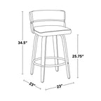 Cinch 26" Fixed-Height Counter Stool - Set of 2 - White Wood, White PU, Chrome Metal