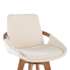 Cosmo 26" Fixed-Height Counter Stool - Walnut Bamboo, Cream Noise Fabric