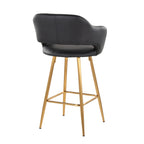 Margarite 26" Fixed-Height Counter Stool - Set of 2 - Gold Metal, Black PU