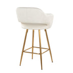 Margarite 26" Fixed-Height Counter Stool - Set of 2 - Gold Metal, Cream PU