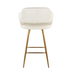 Margarite 26" Fixed-Height Counter Stool - Set of 2 - Gold Metal, Cream PU
