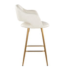 Margarite 26" Fixed-Height Counter Stool - Set of 2 - Gold Metal, Cream PU