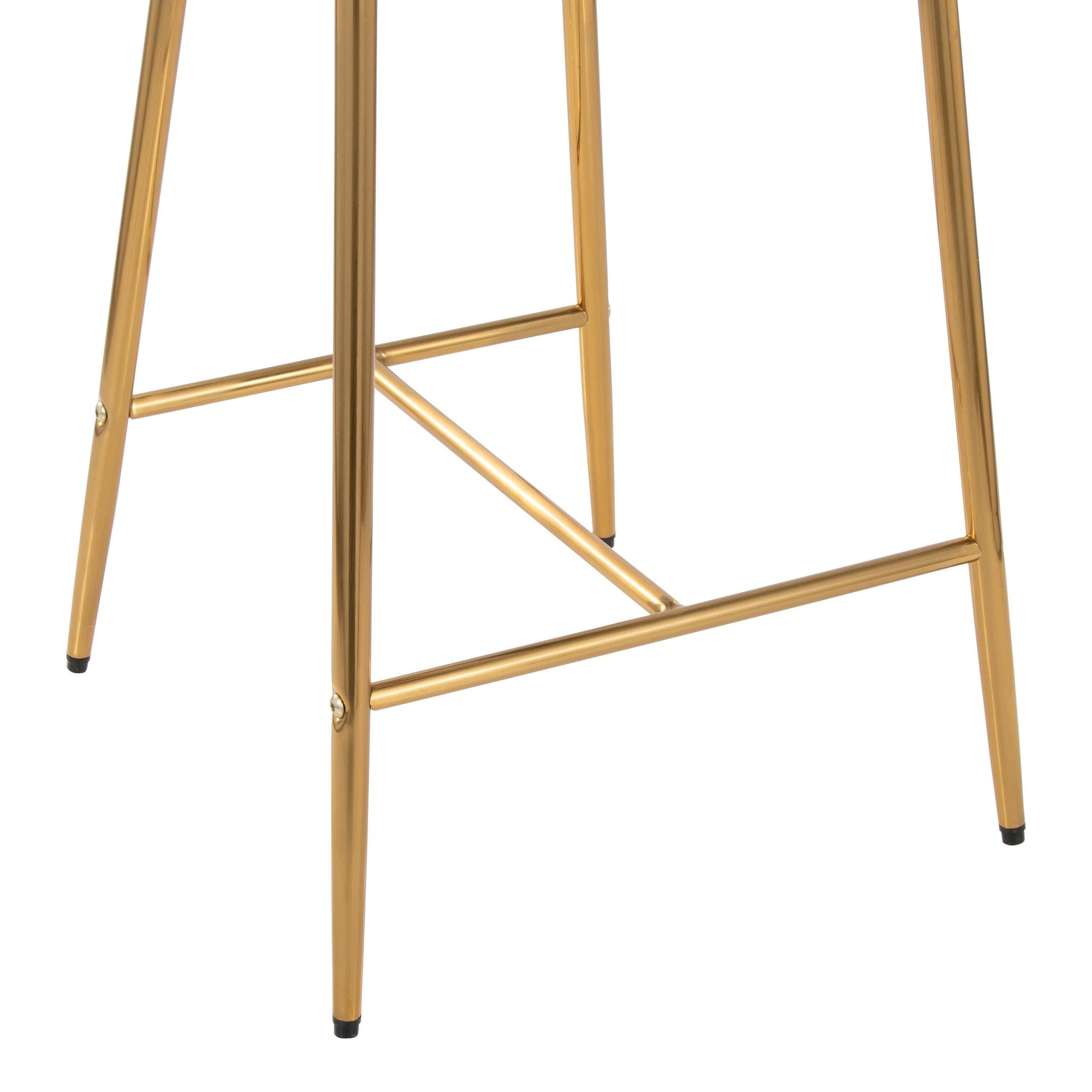 Matisse 26" Fixed-Height Counter Stool - Set of 2 - Gold Metal, Cream Fabric