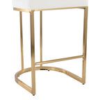 Mid-back Demi 26" Fixed-Height Counter Stool - Set of 2 - Gold Metal, Cream Fabric
