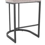 Mid-back Demi 26" Fixed-Height Counter Stool - Set of 2 - Black Metal, Light Grey Fabric