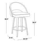 Renee 26" Fixed-Height Counter Stool - Set of 2 - White Wood, White PU, Chrome Metal