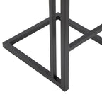 Roman 26" Fixed-Height Counter Stool - Set of 2 - Black Metal, Camel PU