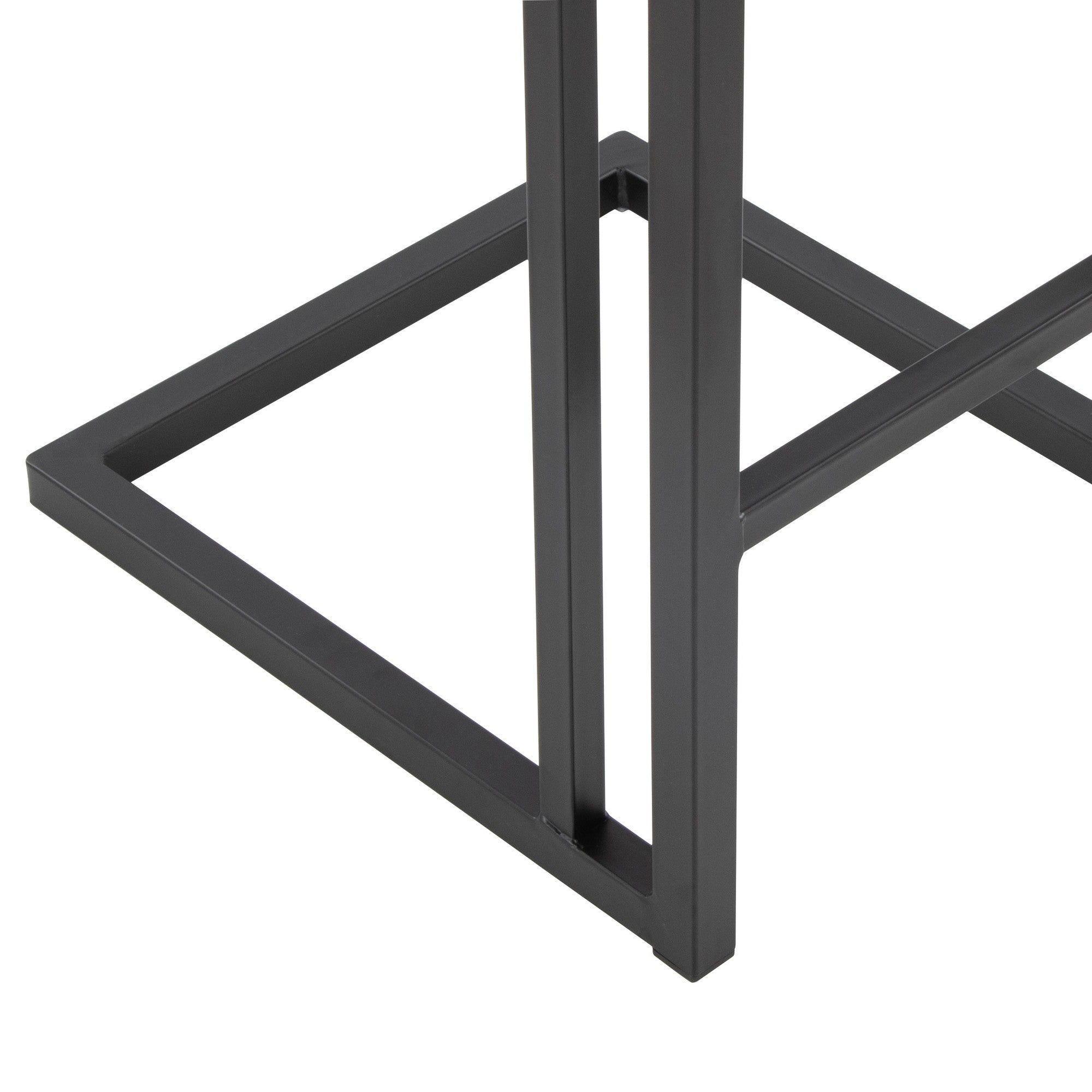 Roman 26" Fixed-Height Counter Stool - Set of 2 - Black Metal, Camel PU