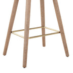 Saddle 26" Fixed-Height Counter Stool - Set of 2 - Whitewashed Wood, Gold Metal, Cream Fabric