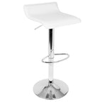 Display-ale Bar Set With Storage - 3 Piece - White Metal, Natural Wood, White Pvc, Chrome Metal