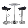 Spyra-ale Bar Set - 3 Piece - Chrome Metal, Clear Acrylic, Black Pvc