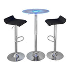 Spyra-ale Bar Set - 3 Piece - Chrome Metal, Clear Acrylic, Black Pvc
