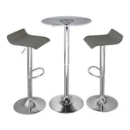 Spyra-ale Bar Set - 3 Piece - Chrome Metal, Clear Acrylic, Grey Pvc
