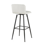 Casper 30" Fixed-Height Barstool - Set of 2 - Black Metal, White PU
