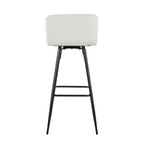 Casper 30" Fixed-Height Barstool - Set of 2 - Black Metal, White PU