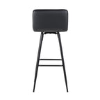 Casper 30" Fixed-Height Barstool - Set of 2 - Black Metal, Black PU