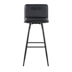 Casper 30" Fixed-Height Barstool - Set of 2 - Black Metal, Black PU