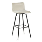 Casper 30" Fixed-Height Barstool - Set of 2 - Black Metal, Cream Velvet