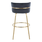 Cinch Claire 30" Fixed-Height Barstool - Set of 2 - Gold Metal, Black Velvet