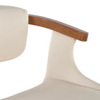 Oracle 29" Fixed-Height Barstool - Walnut Bamboo, Cream PU, Black Metal