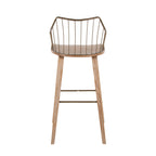 Winston 30" Fixed-Height Barstool - Whitewashed Wood, Antique Copper Metal