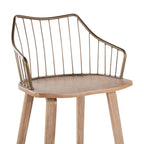 Winston 30" Fixed-Height Barstool - Whitewashed Wood, Antique Copper Metal