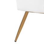 Daniella High Back Bench - Gold Steel, White PU