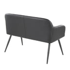 Daniella High Back Bench - Black Steel, Black PU
